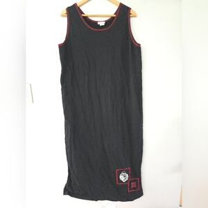 Cité Y2K Tank Dress Womens Size XL Red Black Chinese Embroidered Gothic Vintage